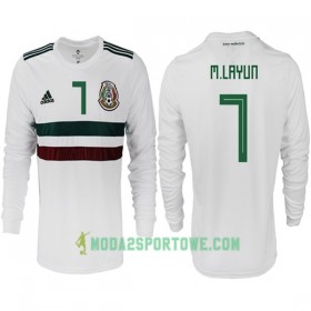 Koszulka Meksyk M. LAYUN 7 Mistrzostwa Świata 2018 Wyjazdowe Stroje Piłkarskie Długi Rękaw